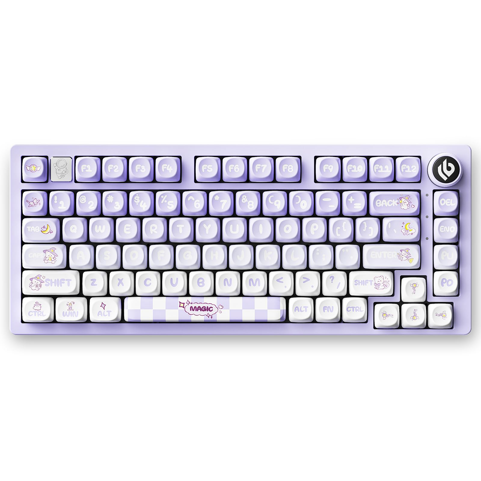 HI75 75% カスタマイズメカニカルキーボード - パープルマジックベア