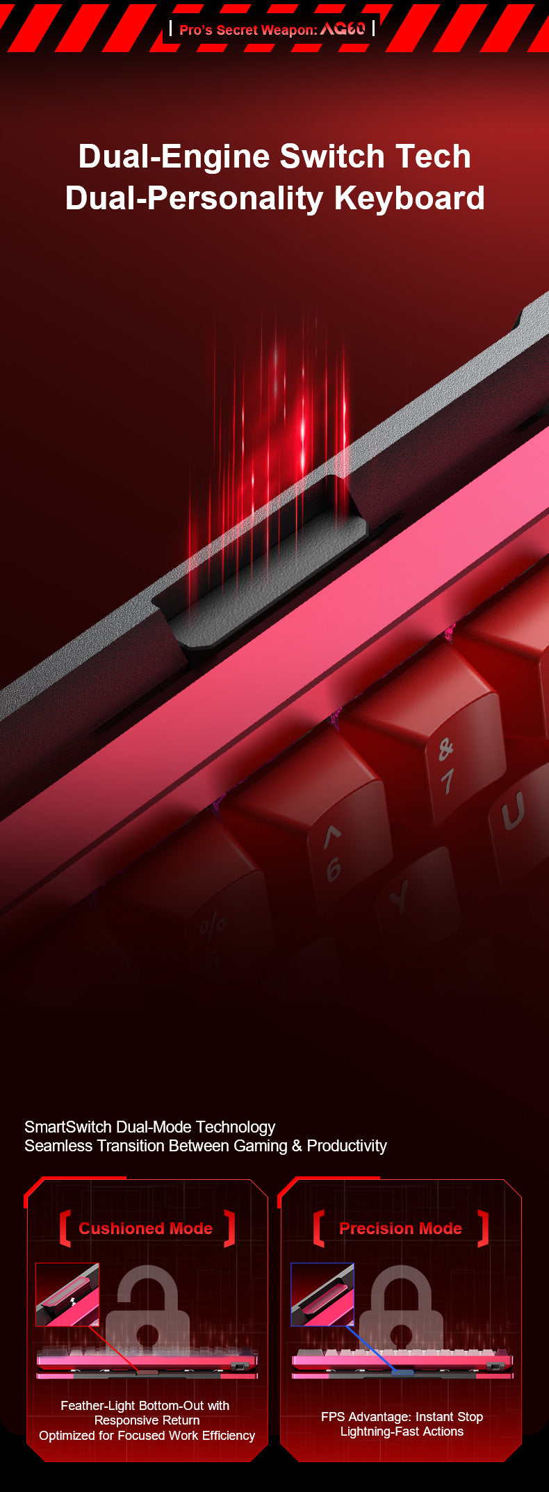 AULA AG60 Magnetic Dual-Mode Gaming Keyboard - Aula Inno