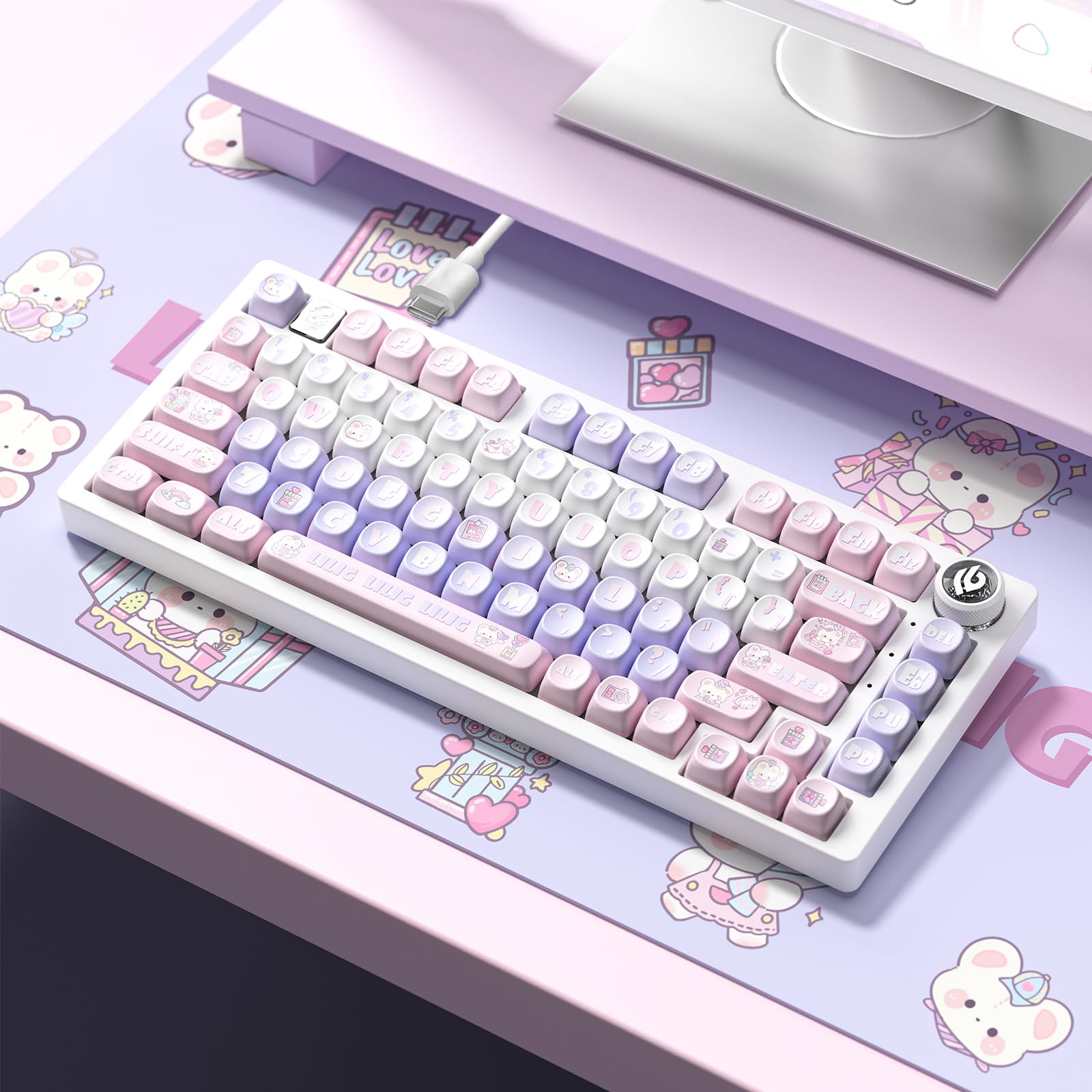 人気の新作 HI75 75% ピンクハートスロブ - カスタマイズメカニカルキーボード キーボード